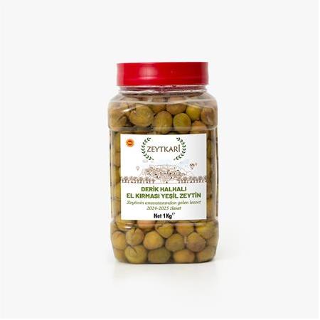Zeytkari Derik Halhalı El Kırması Yeşil Zeytin - Net 1000 gr